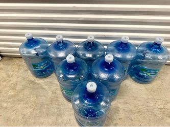Lot of (8) Empty Zephyrhills 5-Gallon Water Jugs / Bottles with Handles (BPA-Free)