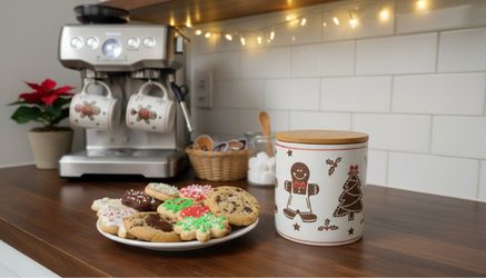 Gingerbread Man 5” canister,microwave and dishwasher safe.