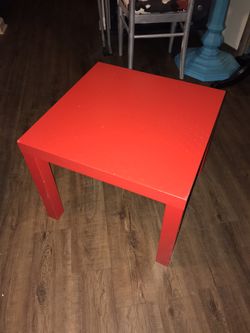 Red IKEA END TABLE