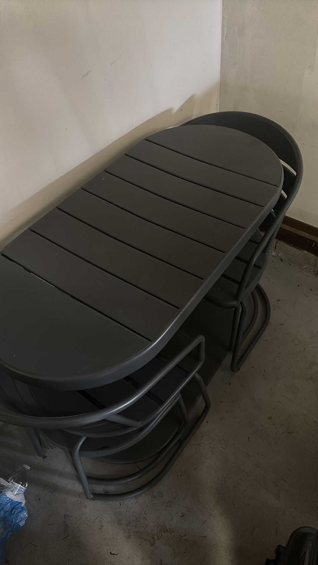 Outdoor Patio Set – Metal Table, 2 Chairs & 2 Footrests