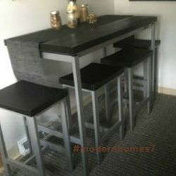 Black Counter Height Breakfast Nook Set
