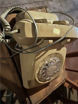 Cream Beige Rotary Desk Phone Bell System Western Electric Vintage 