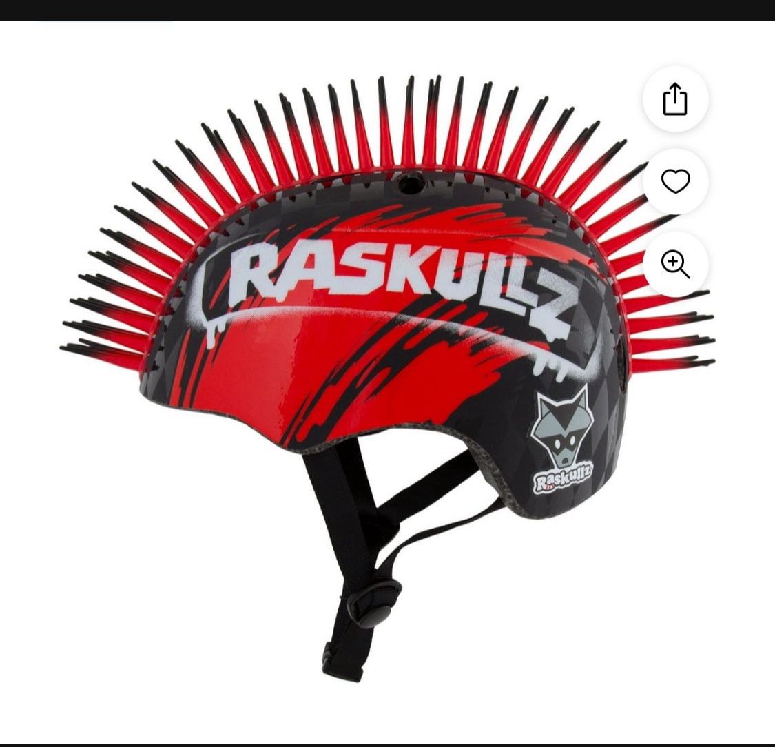 Raskullz Hawk Mohawk Black Bike Helmet, Child 5+ (50-54cm)