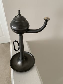 Pewter Oil Lamp