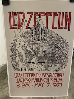 1973 Led Zeppelin Houses Of The Holy Concert Poster Wall Art Decor