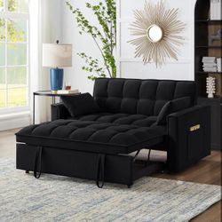 Velvet Pull Out Sleeper Sofa Bed, Convertible Futon Couch Bed