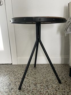 Wood And Metal Accent / End Table