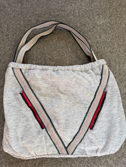 Bag World Gray Sweatshirt Fleece Fabric Tote Bag
