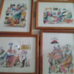Set of 4 Individual Framed Prints  "Culinary Jazz by Leo Meiersdorff®
