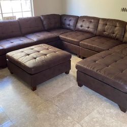 Sectional Sofa Set With Ottoman 