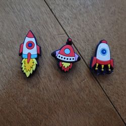Lot Of 3 Rocket Shoe Charms 