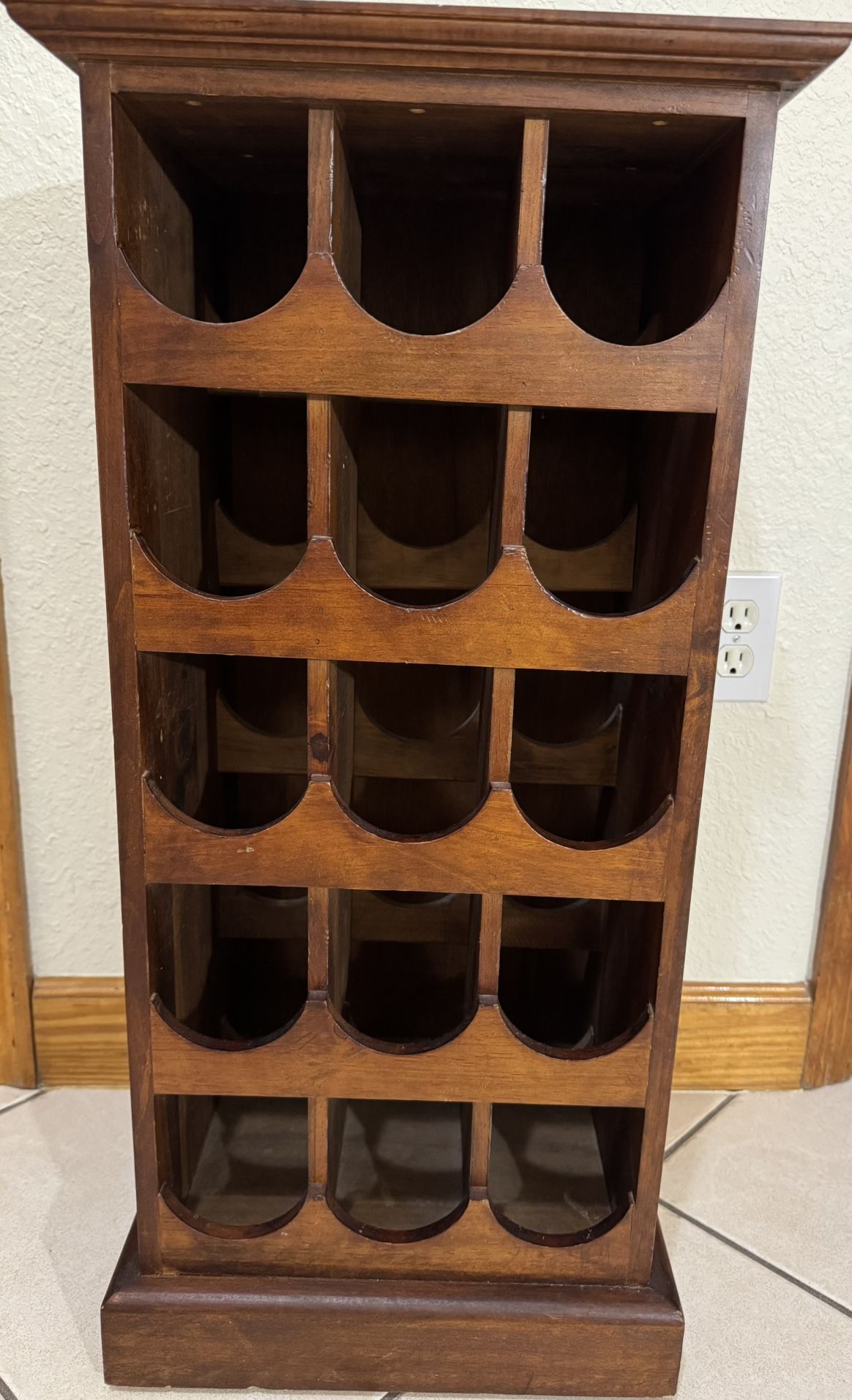 Pier 1 Wood 15 Bottle Wine Rack, 31" x 15" x 12"