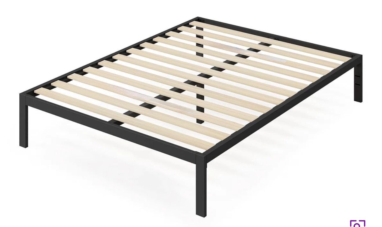 LIKE NEW! Eastampton Metal Platform Bed Frame, Wood Slat Support, No Box Spring Needed, (Black)