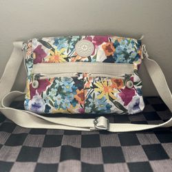 Kipling Bethel Satchel bag Cross Body floral design