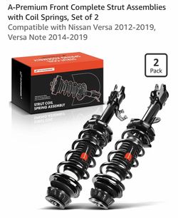 A-Premium Front Complete Strut Assemblies with Coil Springs, Set of 2 Compatible with Nissan Versa 2012-2019, Versa Note 2014-2019