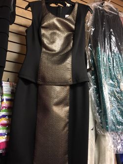 Gold and black dresses