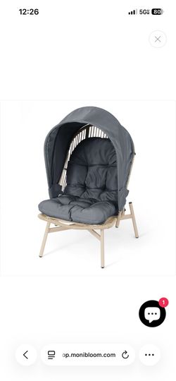 Brand new wicker eggplant chair gray for $90