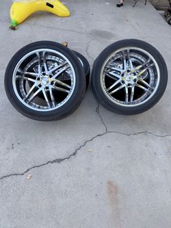 Chrome Multi-Spoke Wheels with Tires – Set of 2