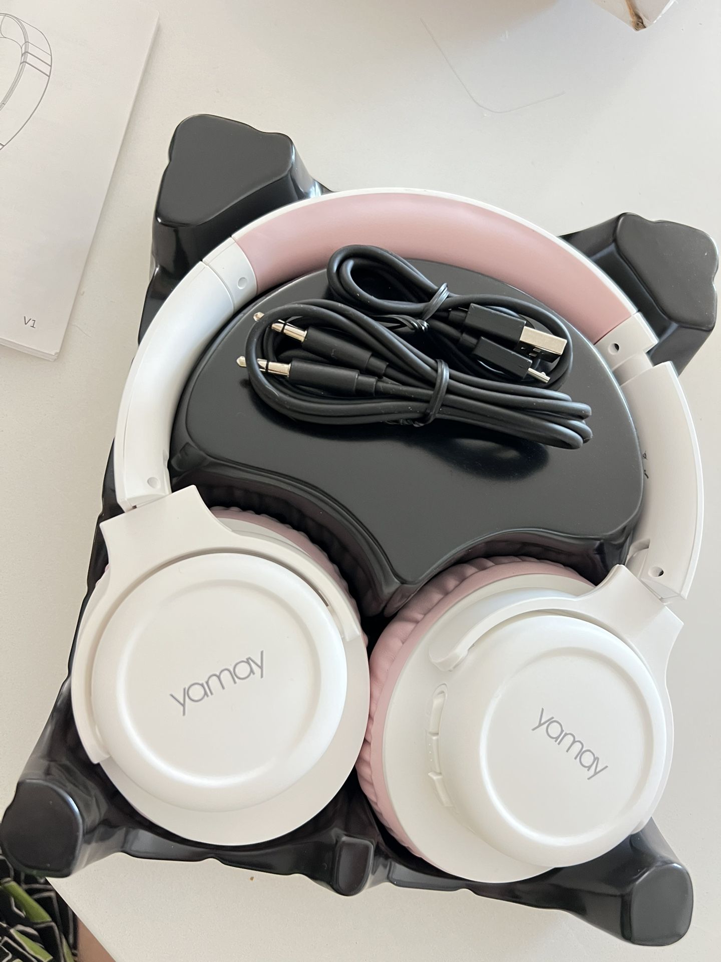 Bluetooth Headphones Over Ear, YAMAY Wireless Headphones with Microphone 3.5mm Aux Cable, Wired & Wireless Headset, Hi-Fi Sound Clear Talk for Cell Ph