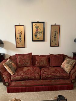 Antique Ornate Upholstered Sofa