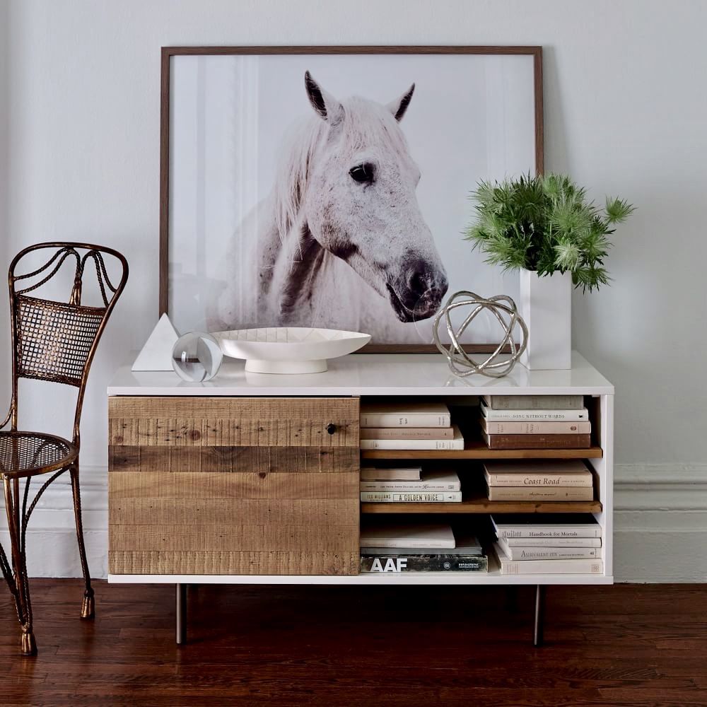 West elm reclaimed wood lacquered media console