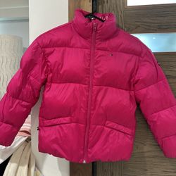 Girls Tommy Hilfiger Hot Pink Puffer Jacket Size 10-12 
