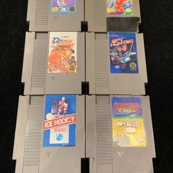 Nintendo NES Game Lot(6 Games)SHAKE RATTLE-N-ROLL KARATE CHAMP DOUBL DRIBBLE+