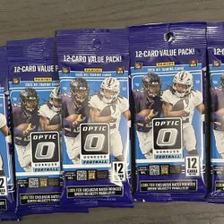 Lot of 5 Panini 2025 NFL Donruss Optic Football 12-Card Value Packs FACTORY SEALED