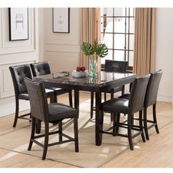 Marble Dining Table & 6 Chairs On Sale $599.99