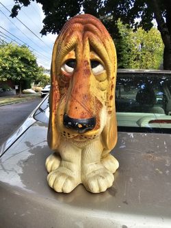 Sad Bassett Hound Piggy Bank Vintage