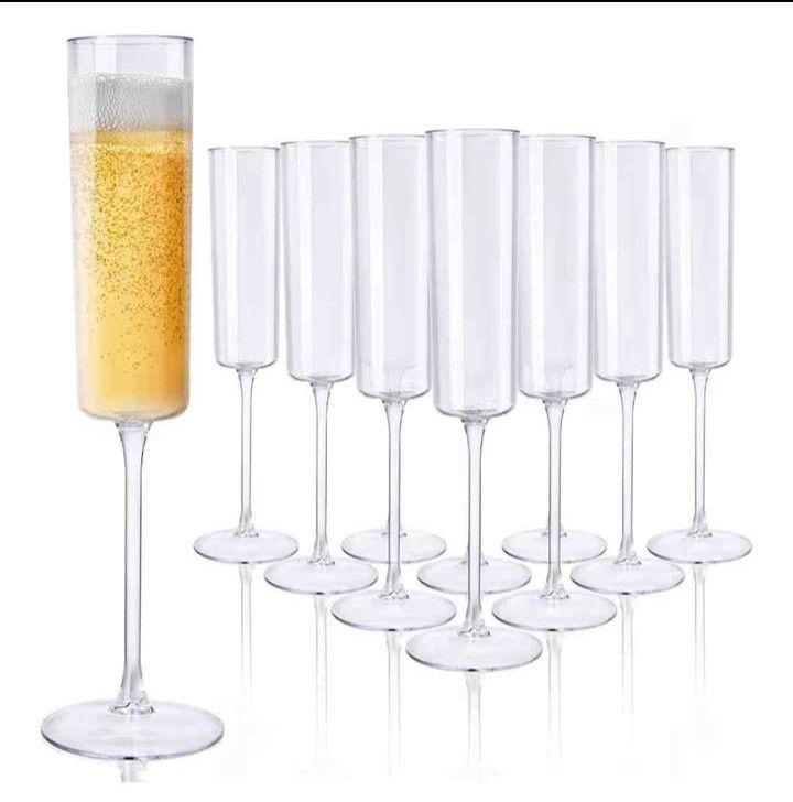 New/Open Box (24 pcs)
Ciaell 24 Pack Plastic Champagne Flutes - Clear 6 Oz Disposable Champagne Glasses - Square Plastic Toasting Glasses for Party B