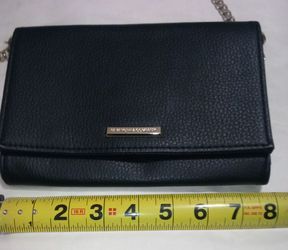New York & Company pebbled faux-leather flap crossbody chain bag
