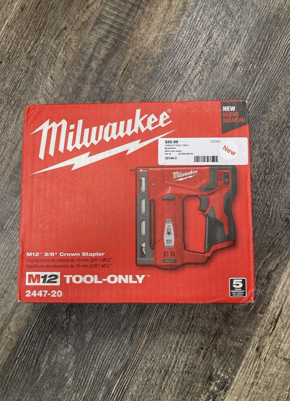 Milwaukee 2447-20 M12 3/8" Crown Stapler