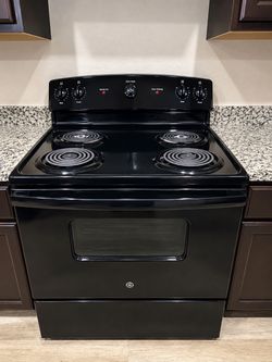 GE Black Electric Coil Range Stove