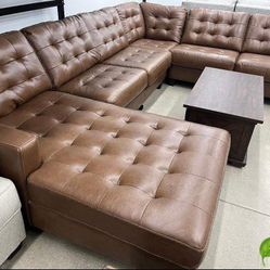 Home Garden Real Leather Sectional Sofas 