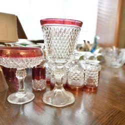 Red Rim Antique Crystal Glass