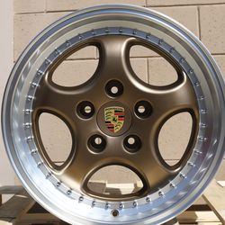 New 18x8 18x9.5 Porsche Carrera Classic Design 4X Wheels Rims 5x130 911 964 997 993 Satin Bronze