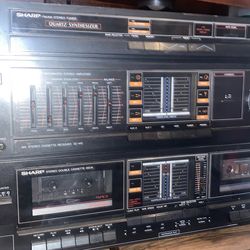 Sharp AM/FM Tuner, Graphic Equalizer, Double Cassette Deck