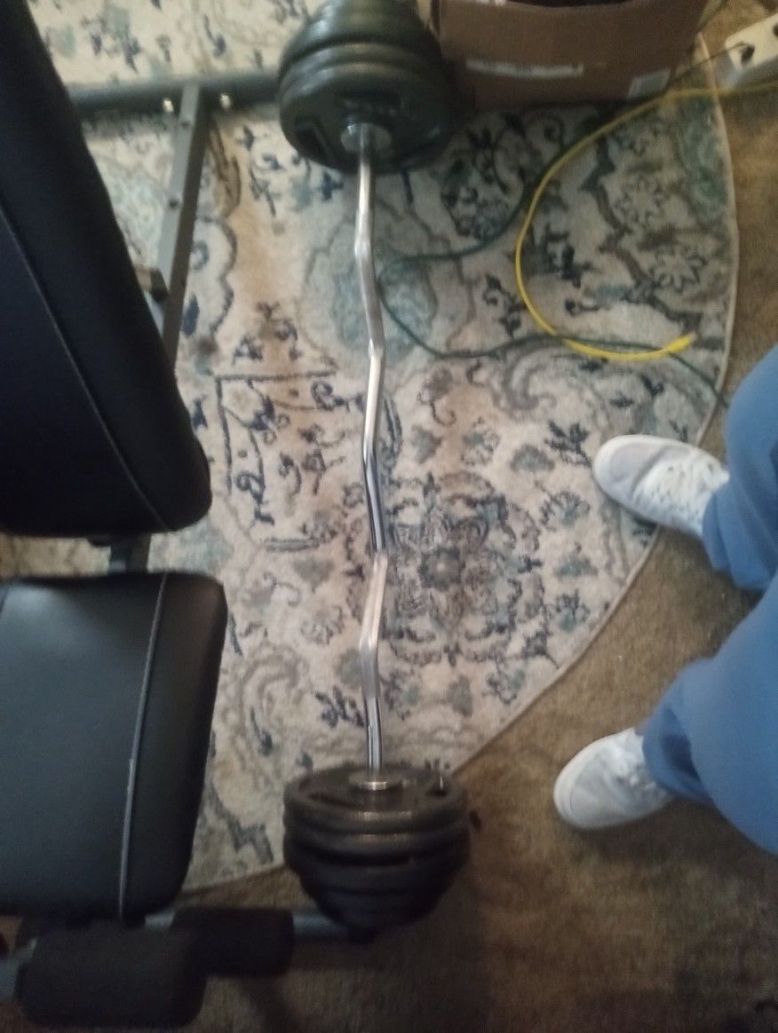 2 1/2" Curl Bar With 75 Lbs