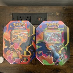 2 Pokemon TCG Mega Charizard X+Y Ex Tin