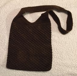 The SAK Brown Knit Shoulder Purse Bag