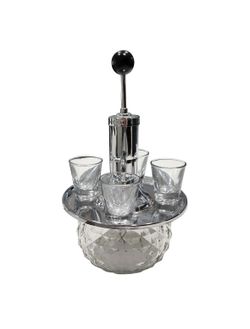 1950s Bar Carousel Rotating crystal shot glass dispenser
