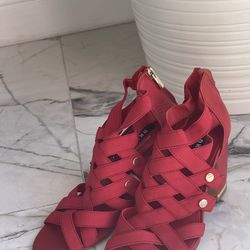 DKNY Red Sandle Shoes Size 8.5