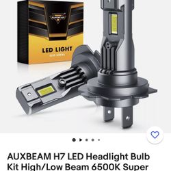 AUXBEAM H7 LED Headlight Bulb Kit High/Low Beam 6500K Super White 22000LM CANBUS