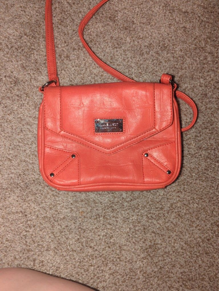 Nine West Coral (orange/pink) Crossbody Purse Bag Handbag
