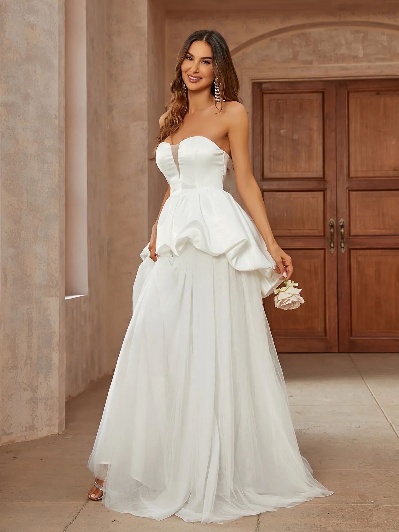 women's navy formal dress Fabulous Long Navy Blue A-line Off-the-shoulder Prom Dresses With Split Online main image 0
