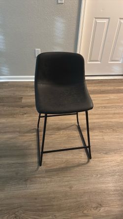 Black/gray leather stools