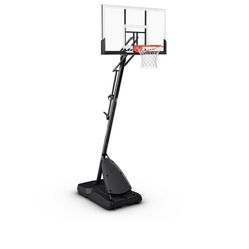 Spalding 54 inch Shatter-proof Polycarbonate Exacta Height Portable Basketball Hoop System 
