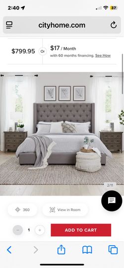 King bed and storage bench, mattress not included
