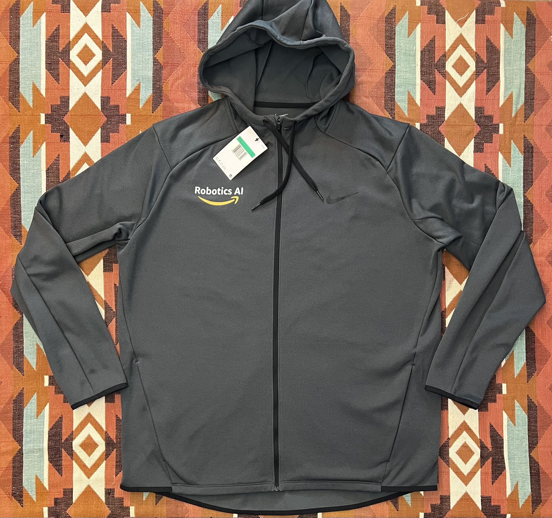 Nike Therma Fit Fleece Full Zip Hoodie Jacket Amazon Robotics AI Logo Men’s XL